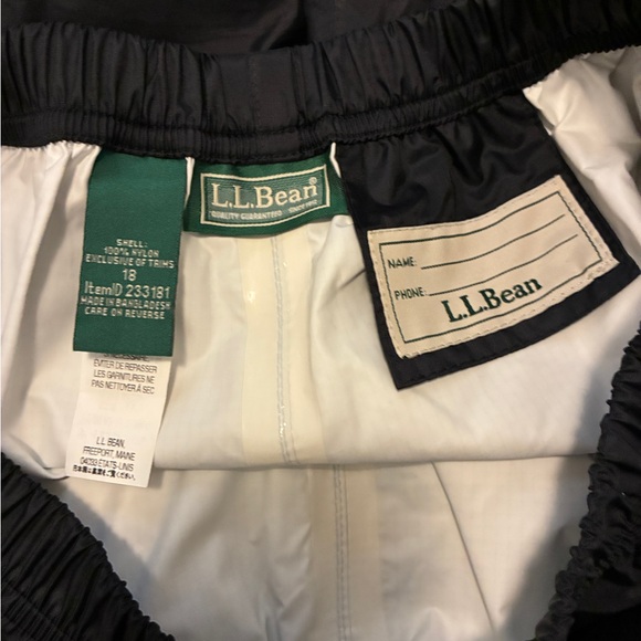 LL Bean Rain Pants Youth Size 18 - Picture 5 of 5